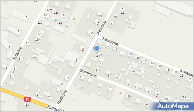 Słupia pod Kępnem, Radosna, 4, mapa Słupia pod Kępnem