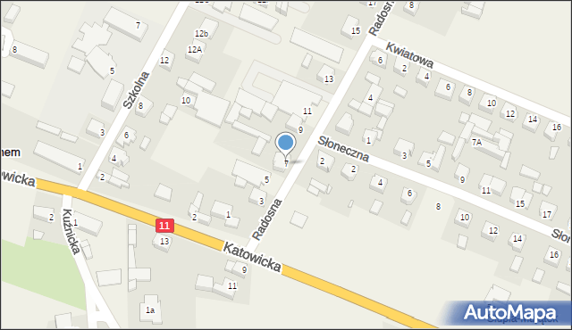 Słupia pod Kępnem, Radosna, 7, mapa Słupia pod Kępnem