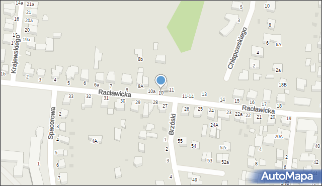 Słupsk, Racławicka, 10, mapa Słupska