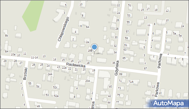 Słupsk, Racławicka, 18a, mapa Słupska