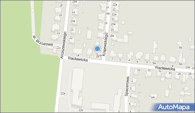 Słupsk, Racławicka, 1b, mapa Słupska