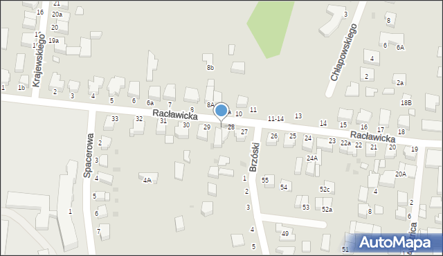 Słupsk, Racławicka, 28a, mapa Słupska