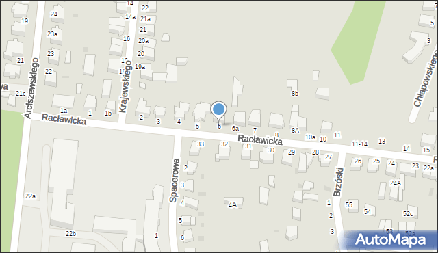 Słupsk, Racławicka, 6, mapa Słupska