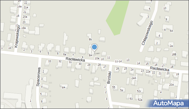 Słupsk, Racławicka, 9a, mapa Słupska