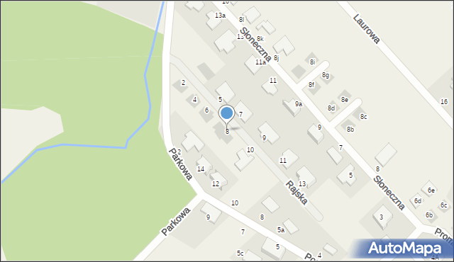 Smolec, Rajska, 8, mapa Smolec