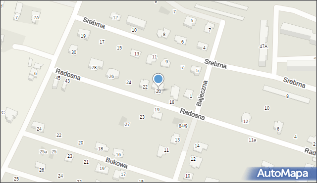 Sochaczew, Radosna, 20, mapa Sochaczew