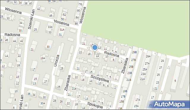 Sosnowiec, Radosna, 16, mapa Sosnowca