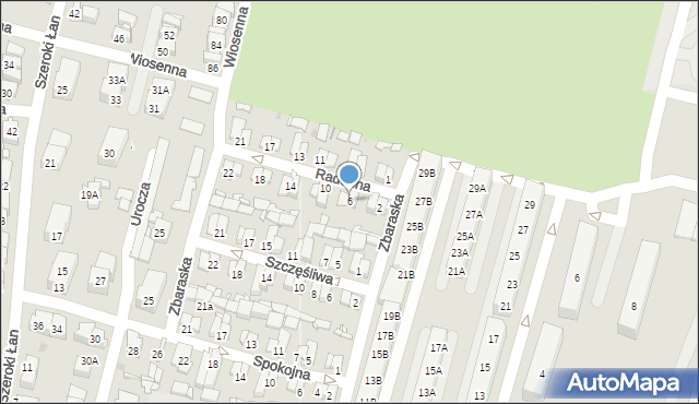 Sosnowiec, Radosna, 6, mapa Sosnowca