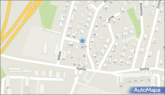 Sosnowiec, Radosna, 81, mapa Sosnowca