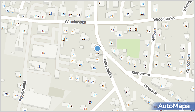 Środa Śląska, Rakoszycka, 2a, mapa Środa Śląska