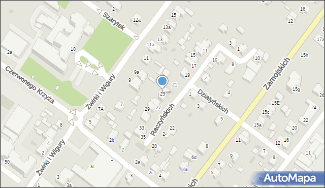 Środa Wielkopolska, Raczyńskich, 23, mapa Środa Wielkopolska