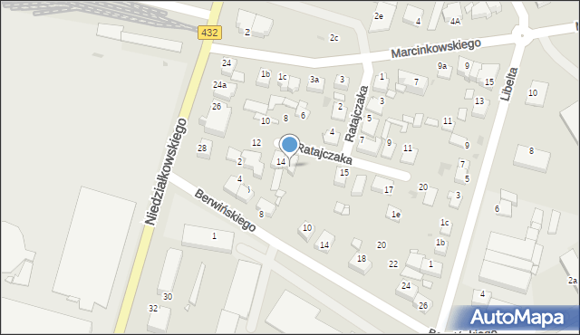 Środa Wielkopolska, Ratajczaka Franciszka, 14a, mapa Środa Wielkopolska
