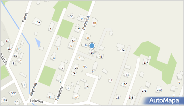 Stanisławów Drugi, Radosna, 4A, mapa Stanisławów Drugi