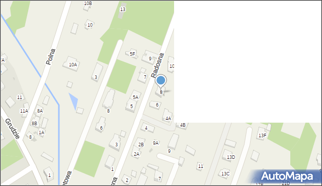 Stanisławów Drugi, Radosna, 8, mapa Stanisławów Drugi