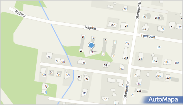 Stanisławów Pierwszy, Rajska, 11, mapa Stanisławów Pierwszy