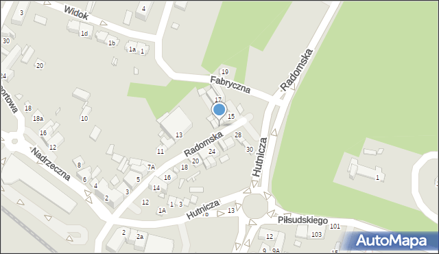 Starachowice, Radomska, 15a, mapa Starachowic