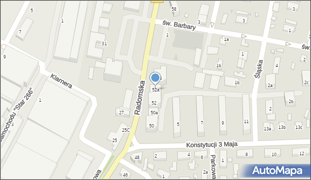 Starachowice, Radomska, 52a, mapa Starachowic