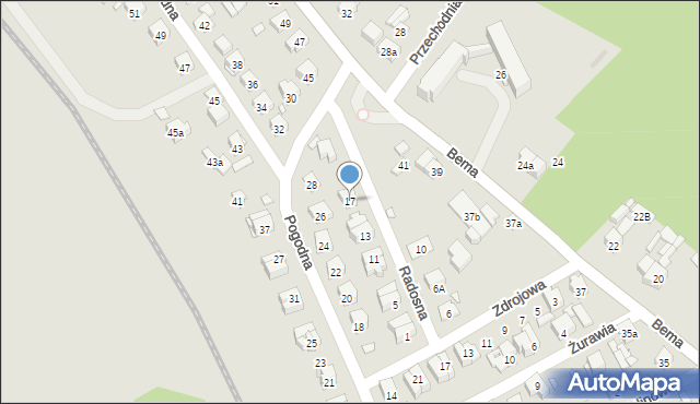 Starachowice, Radosna, 17, mapa Starachowic