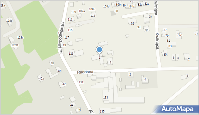 Stare Lipiny, Radosna, 1, mapa Stare Lipiny