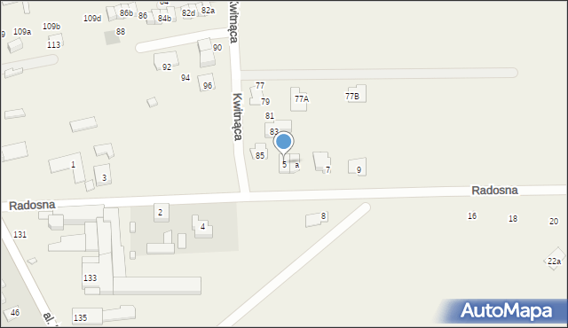 Stare Lipiny, Radosna, 5, mapa Stare Lipiny