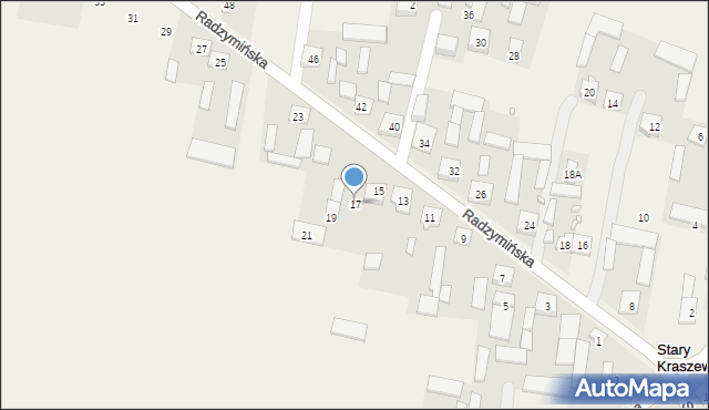 Stary Kraszew, Radzymińska, 17, mapa Stary Kraszew