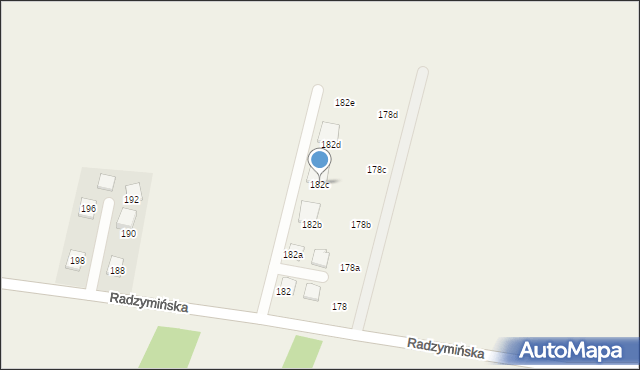 Stary Kraszew, Radzymińska, 182c, mapa Stary Kraszew