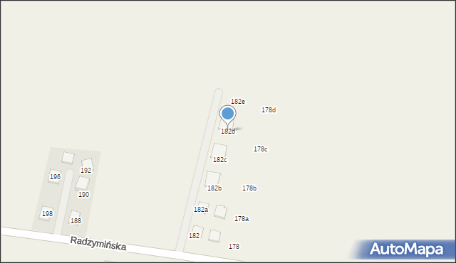 Stary Kraszew, Radzymińska, 182d, mapa Stary Kraszew