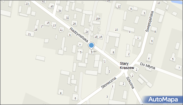 Stary Kraszew, Radzymińska, 3, mapa Stary Kraszew