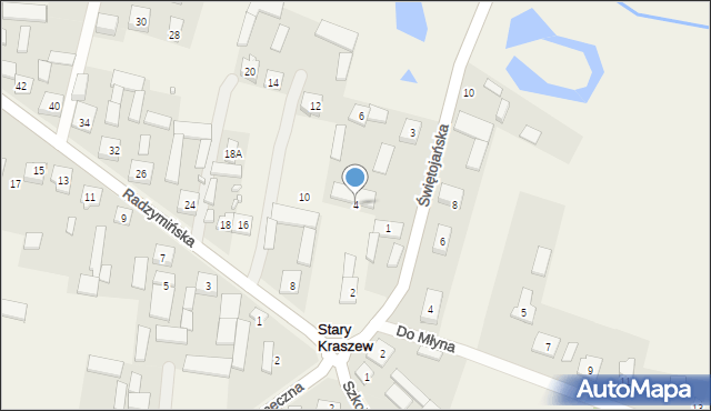Stary Kraszew, Radzymińska, 4, mapa Stary Kraszew