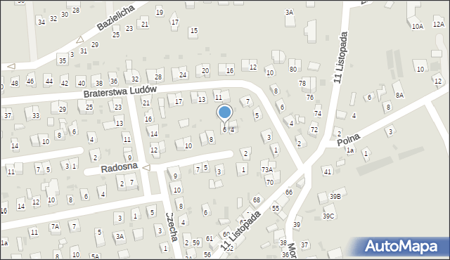 Stary Sącz, Radosna, 6, mapa Stary Sącz