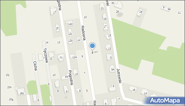 Stasi Las, Radosna, 8, mapa Stasi Las