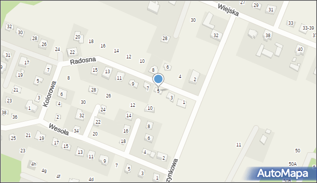 Stęszewko, Radosna, 5, mapa Stęszewko