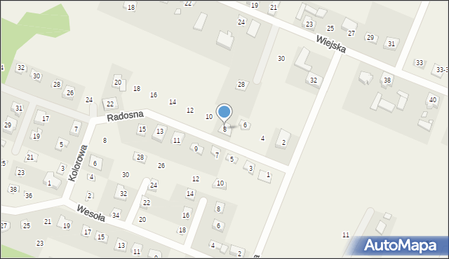 Stęszewko, Radosna, 8, mapa Stęszewko