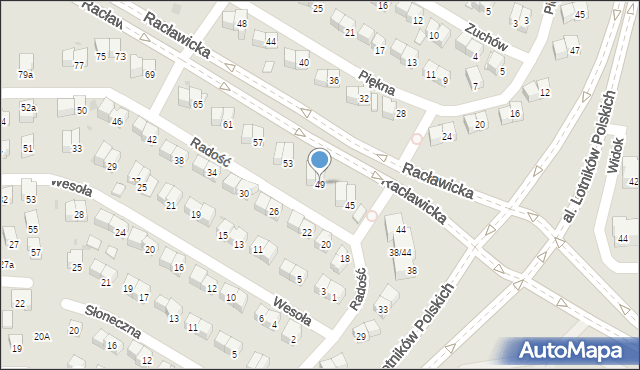 Świdnik, Radość, 49, mapa Świdnika