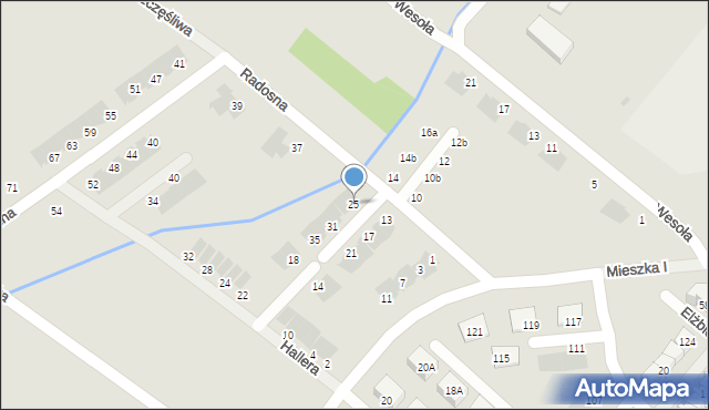 Świebodzice, Radosna, 25, mapa Świebodzice