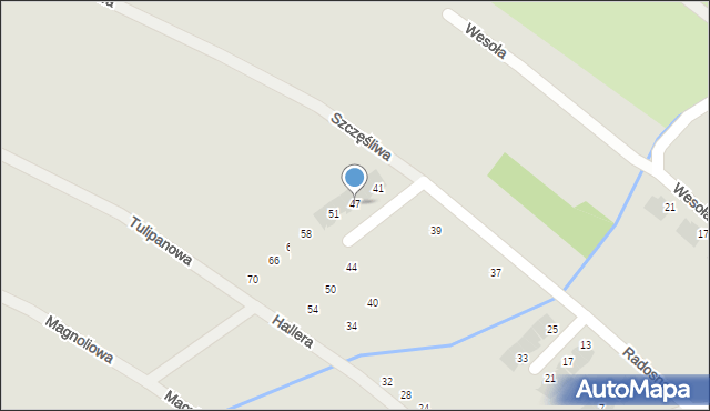 Świebodzice, Radosna, 47, mapa Świebodzice