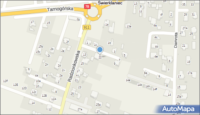 Świerklaniec, Radzionkowska, 11, mapa Świerklaniec
