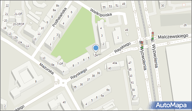 Szczecin, Rayskiego Ludomiła, gen., 2A, mapa Szczecina