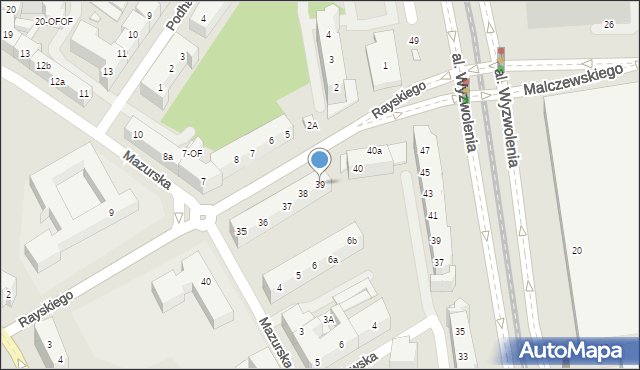 Szczecin, Rayskiego Ludomiła, gen., 39, mapa Szczecina