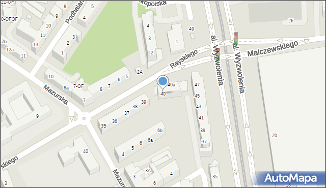 Szczecin, Rayskiego Ludomiła, gen., 40, mapa Szczecina