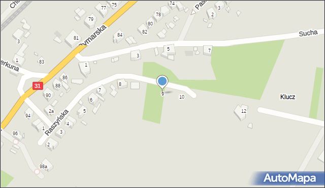 Szczecin, Raszyńska, 9, mapa Szczecina