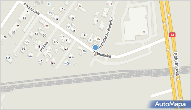 Szczecin, Radomska, 38H, mapa Szczecina