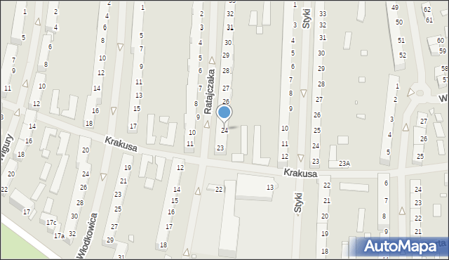 Szczecin, Ratajczaka Franciszka, 24, mapa Szczecina