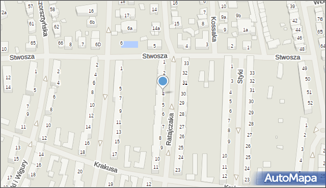 Szczecin, Ratajczaka Franciszka, 4, mapa Szczecina