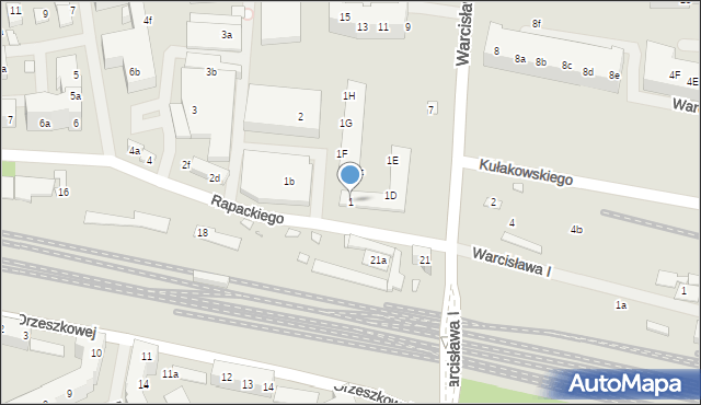 Szczecin, Rapackiego Mariana, 1, mapa Szczecina