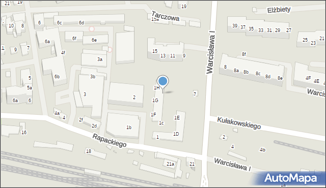Szczecin, Rapackiego Mariana, 1a, mapa Szczecina
