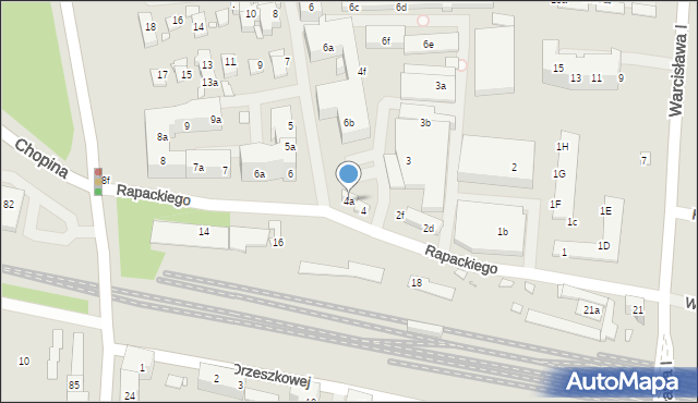 Szczecin, Rapackiego Mariana, 4a, mapa Szczecina