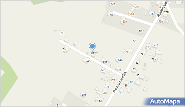 Szczerbice, Radoszowska, 68, mapa Szczerbice