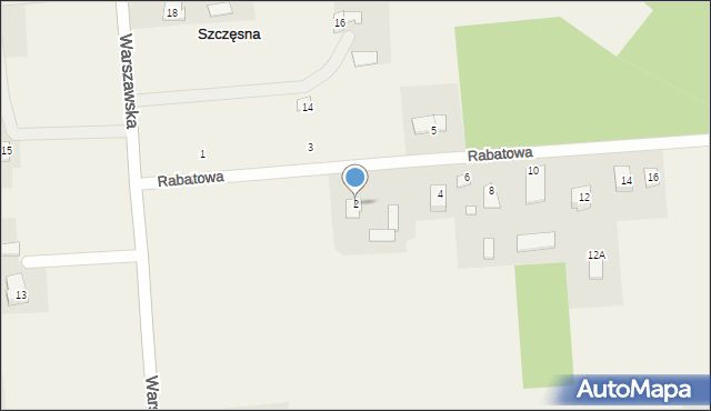 Szczęsna, Rabatowa, 2a, mapa Szczęsna