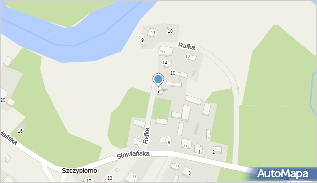 Szczypiorno, Rafka, 8, mapa Szczypiorno